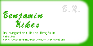 benjamin mikes business card